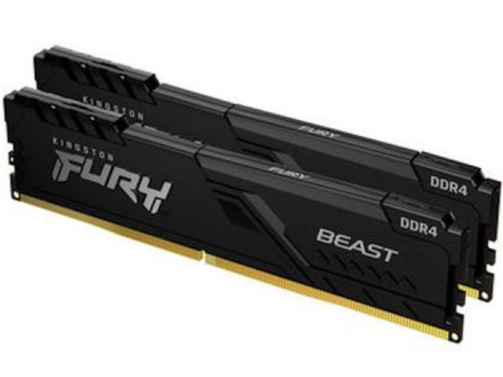 KINGSTON DRAM 32GB 3200MHz DDR4 CL16 DIMM (Kit of 2) FURY Beast crna EAN: 740617319842-3
